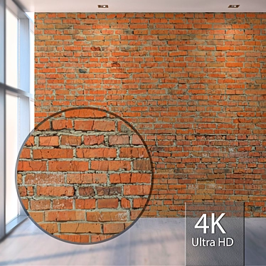 Seamless Red Brick Texture 3D model image 1 