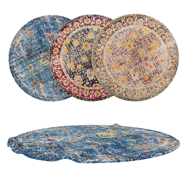 Round Carpets Set - Versatile Rug Collection for Any Perspective 3D model image 1 