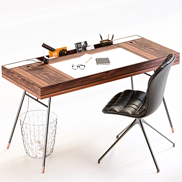 Elegant Workspace Set: BoConcept Cupertino Table & Adelaide Chair 3D model image 1 