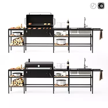 Gourmet Black BBQ Grill 3D model image 1 