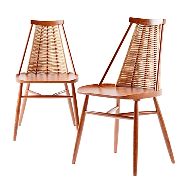 Vintage-Inspired Akina Dining Chair 3D model image 1 