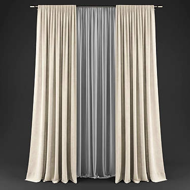 Polyester Curtain Set - 112578 3D model image 1 