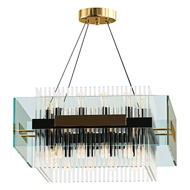 Glass Tubular Pendant Light 3D model image 1 