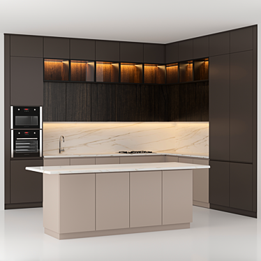 Sleek 2015 Kitchen: Modern, V-Ray & Corona 3D model image 1 