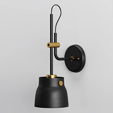 Industrial Adjustable Height Wall Sconce 3D model image 1 