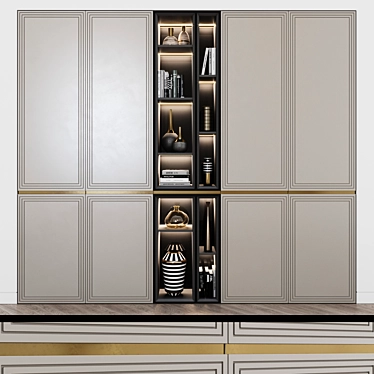 Art Deco Modular Wardrobe 3D model image 1 