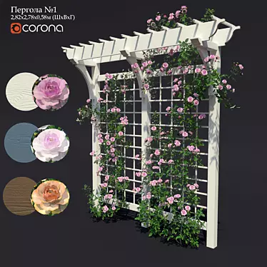 Pergola No. 1. Climbing Rose

 Elegant Pergola with Beautiful Climbing Roses 3D model image 1 