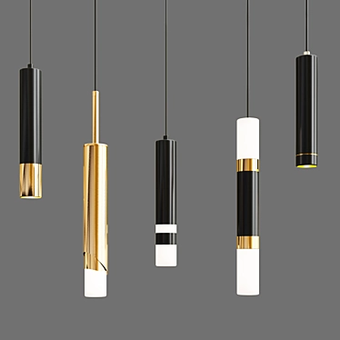 Sleek Pendant Light: Modern & Long 3D model image 1 