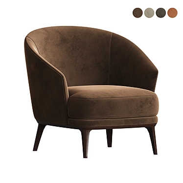 Luxury Velvet Armchair: Amy Bielefelder Werkstaetten 3D model image 1 