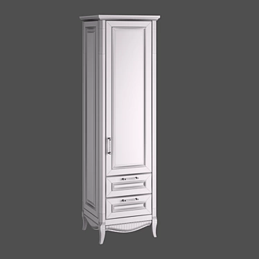 Vintage-inspired Single-Door Display Cabinet 3D model image 1 
