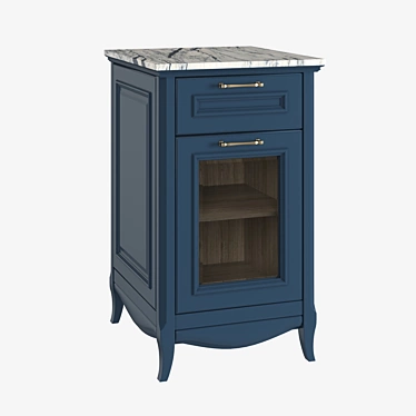 Vintage-inspired Cabinet with Marble Top 3D model image 1 