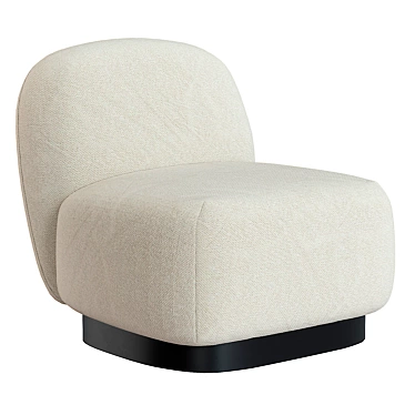 Elsie Cream White Armchair: Sleek Comfort for Your Home 3D model image 1 
