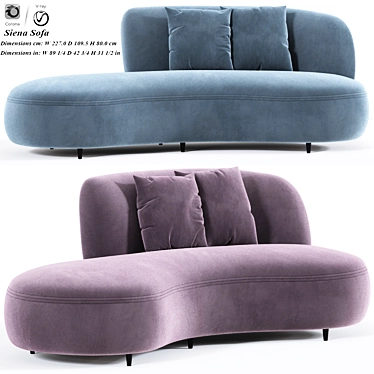 Sleek Siena Sofa: Sophisticated Design 3D model image 1 