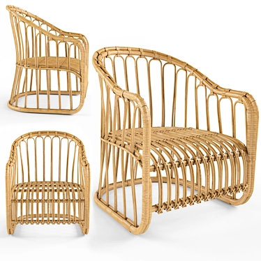 Summerhouse Rattan Dining Chair 3D model image 1 
