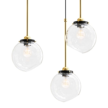 Elegant Glass Pendant Light 3D model image 1 