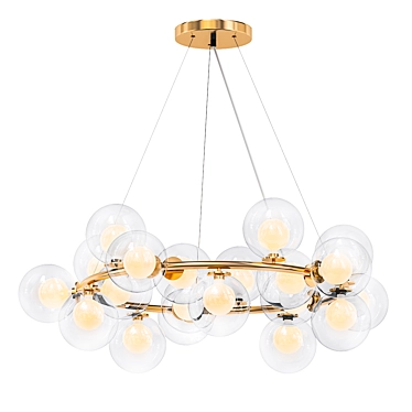 Modern Gold Ring Pendant Chandelier 3D model image 1 