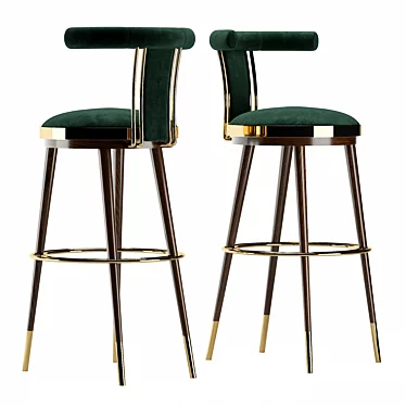 Classic Industrial Bar Stool 3D model image 1 