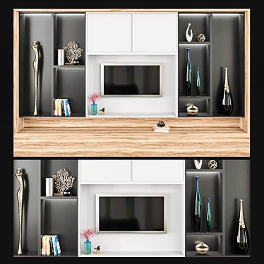 Modern TV Wall Unit - 3D Model 3D model image 1 