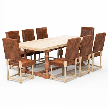 Modern Dining Table Set 3D model image 1 