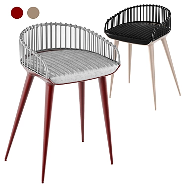 Sleek Leather Bar Chair 3D model image 1 
