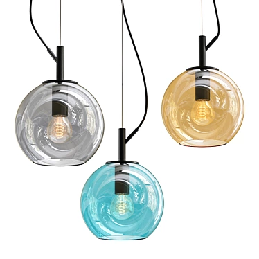 Alfey: Elegant Glass Pendant Light 3D model image 1 