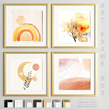 Modern Art Frame Collection 

47 Frame Material Options
50x50cm Size, 3Dmax & Corona File 
Exported in 3D model image 1 