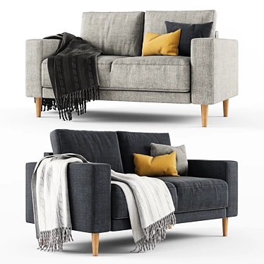 Modern Grey JYSK Egense Sofa 3D model image 1 