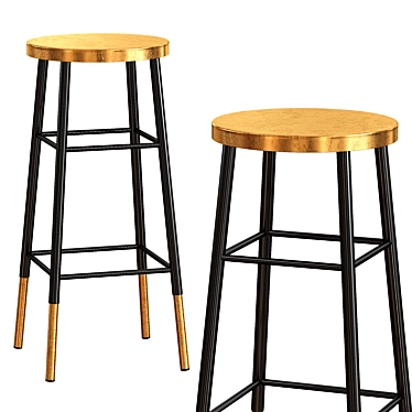 Gilded Emery Bar Stool 3D model image 1 