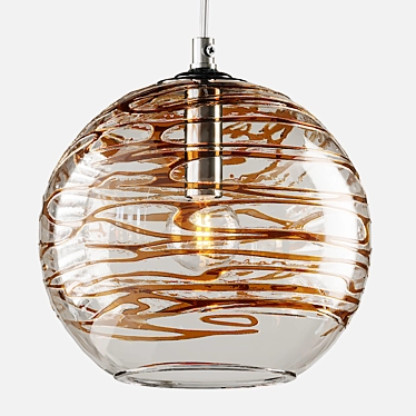 Swirling Aqua Glass Pendant 3D model image 1 