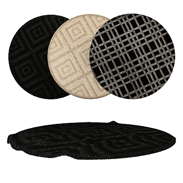 Round Carpets Set - Variety in Every Detail 3D model image 1 