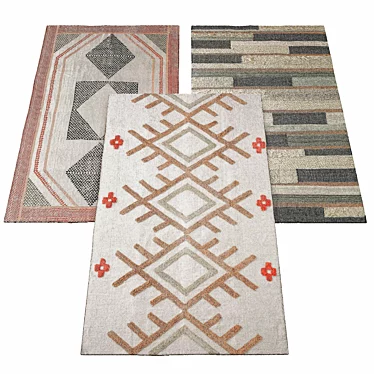 Bohemian Woven Tacha Rug 3D model image 1 