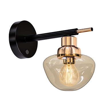 Rustic Copper Glass Wall Sconce 3D model image 1 