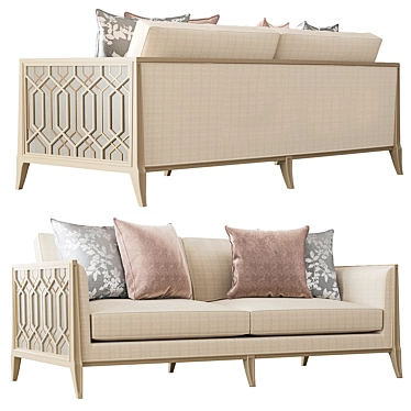 Elegant Duet Sofa: Caracole Upholstery 3D model image 1 