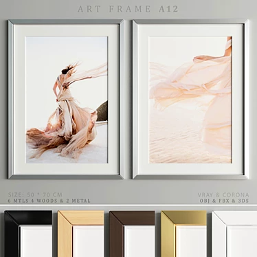 Modern Art Frame with Multiple Material Options 3D model image 1 