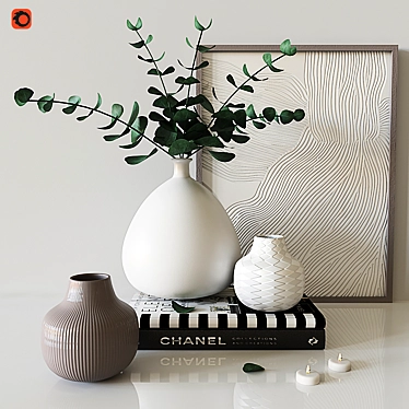 Elegant Eucalyptus Decor Set 3D model image 1 