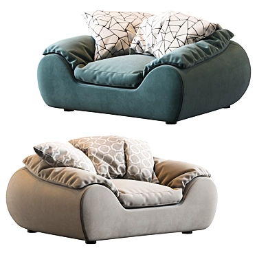 Elegant ILARIA Armchair: Stylish Comfort in Fabric 3D model image 1 