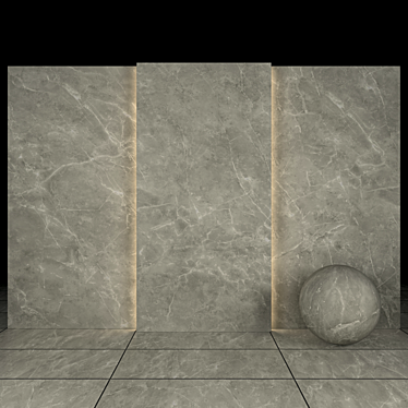 Gray Fury Marble: 5 Texture Slabs & Tiles 3D model image 1 