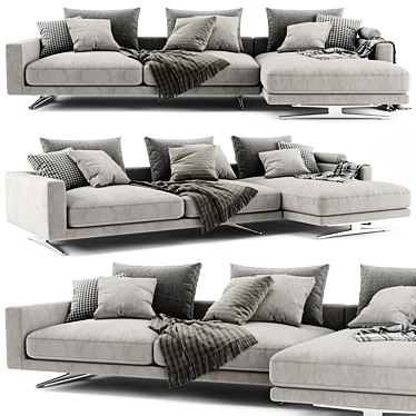 Elegant Flexform Campiello Chaise Longue Sofa 3D model image 1 