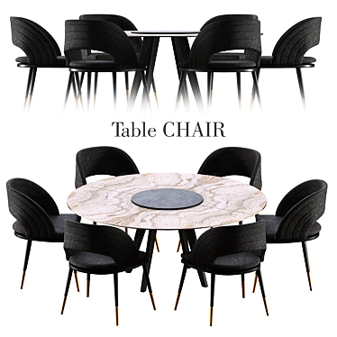 Modern 6-Piece Dining Set 3D model image 1 