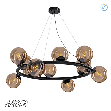 Amber 2014 Chandelier: Exquisite, Elegant Lighting 3D model image 1 