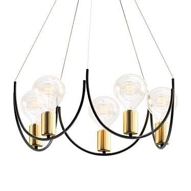 Supro Chandelier: Elegant Lighting Solution 3D model image 1 