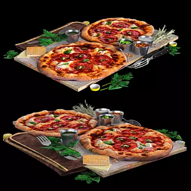 Delicious Traditional Tomato Pizza 3D model image 1 