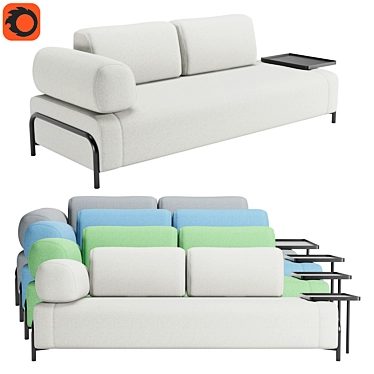 Modern Compo 3-Seater Sofa 3D model image 1 