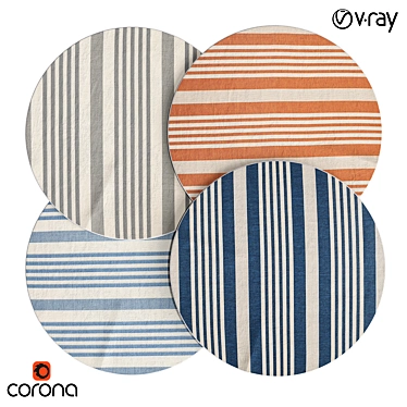 Higgs Beige/Blue Striped Indoor/Outdoor Rug Set 3D model image 1 