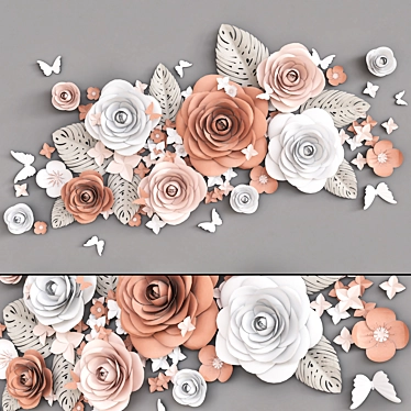 Blooming Beauty Paper Flower Wall Decor 3D model image 1 