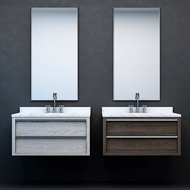 RH Modern Bezier Floating Vanity 3D model image 1 