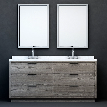 Modern Machinto Double Vanity: Sleek, Functional Design 3D model image 1 