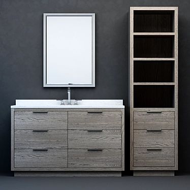 Sleek RH Modern Machinto Vanity 3D model image 1 