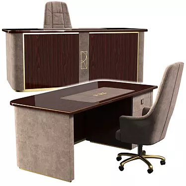 Elegant Richmond Office Desk 3D model image 1 