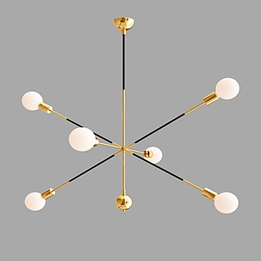 Zora Crystal Chandelier - Elegant Lighting Solution 3D model image 1 